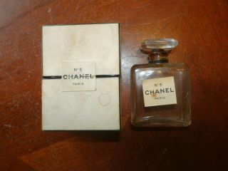 Vintage Chanel No.  5 Paris Parfum Perfume Bottle Glass W/ Box