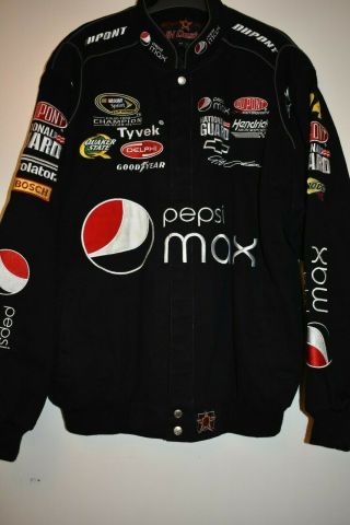 Pepsi Dupont Jeff Gordon Racing Jacket Black Cotton Twill Size M