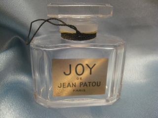 Vintage Joy De Jean Patou Large Heavy Bottle Made In France