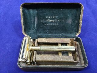Vintage Gillette Valet Auto Strop Safety Razor W/ Case,  Nos Blades