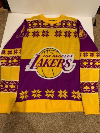Los Angeles Lakers Crew Neck Ugly Christmas Sweater Xl