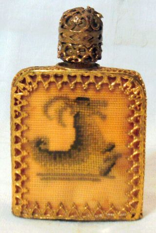 Austria Pompadour Petit Point Miniature Perfume Bottle 1950 