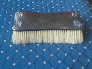 Vintage Silverplate Brush For Clothing Fluer De Lis Design Marked 31 M S P Co