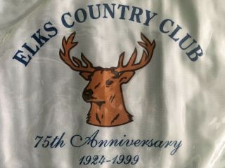 Vintage Elks Country Club 75th Aniversary Golf Pin Flag Donald Ross Design