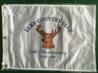 VINTAGE ELKS COUNTRY CLUB 75th ANIVERSARY GOLF PIN FLAG DONALD ROSS DESIGN 2