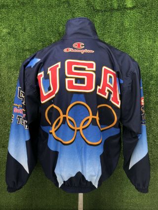 Vintage Champion Usa Olympics Team Atlanta 1996 Jacket Size Large Windbreaker