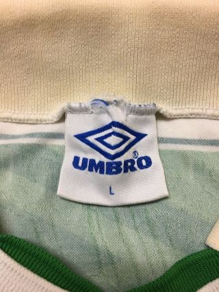 Vintage Celtic FC Umbro Football Soccer Jersey Size Large 90s Striped 3