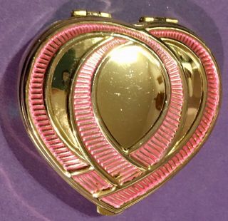 Estee Lauder Pink Gold Heart Powder Compact Mirror