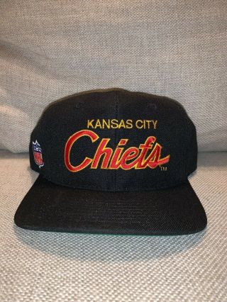 Kansas City Chiefs Vintage 90s Black Nfl Sports Specialties Snapback Hat
