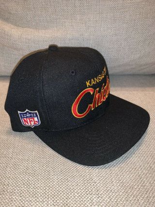 Kansas City Chiefs Vintage 90s Black NFL Sports Specialties Snapback Hat 2