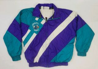 Vintage Team Athletics Charlotte Hornets Zip Up Windbreaker Jacket Size Medium M