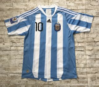 Messi Adidas South Africa Fifa World Cup 2010 Argentina Jersey Sz M