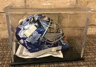 Upper Deck Hockey Mini Goalie Helmet In Enclosed In Case Curtis Cujo Joseph