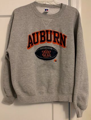 Vintage Auburn Tigers Logo Russell S/s Poly/cotton Sweatshirt Men 
