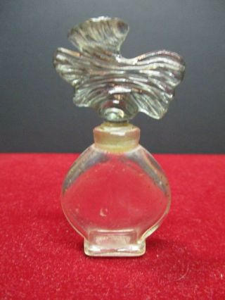 Vint.  Guerlain Parure Perfume Bottle With Smoke Colored Glass Stopper France 2 "