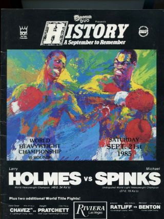 1985 Larry Holmes Vs.  Michael Spinks - Heavyweight Title Program,  Chavez Vg,