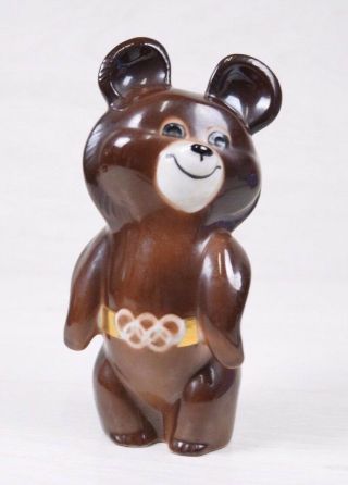 Moscow 1980 Xxii Olympic Games Misha Bear Mascot Porcelain Figurine Figure Lfz