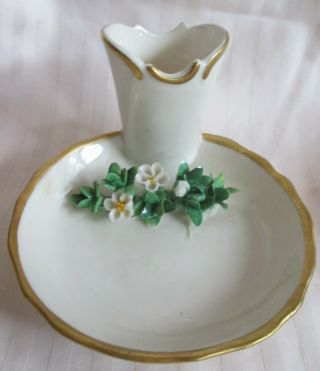 Vintage Germann Porcelain Floral Vase Place Card Holder/trinket Dish