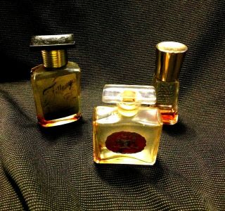 3 Vintage Perfume Bottles Small,  Glass Stopper
