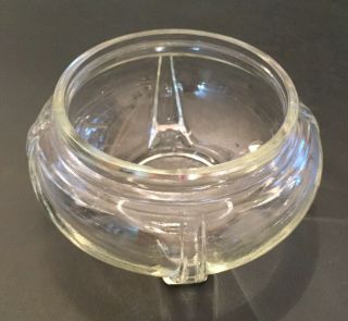 Vintage Art Deco Clear Glass Powder Vanity Jar with Ribbed Lid Trinket Jewelry 3