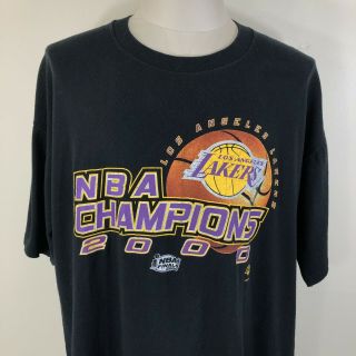 Vintage 2000 Los Angeles Lakers Nba Champions Kobe Black T Shirt Men 