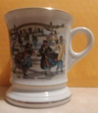 Vintage " The Skating Pond " Mustache Cup (716)