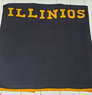 University Of Illinois Wool Blanket - Vintage Early 1950 
