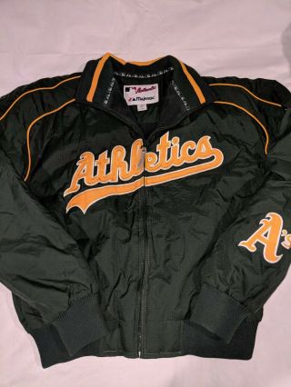 Oakland Athletics As Majestic Jacket Vintage Fleece Lined Sz Large