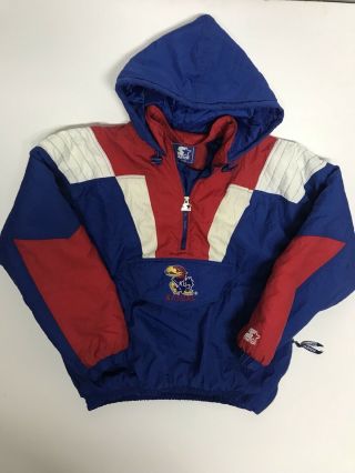 Vintage Kansas Jayhawks Starter Jacket Coat Med/large Ku Kansas