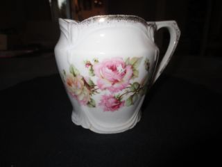 Vintage China Porcelain Shaving Mug Cup Pink Rose Floral Motif Made In Bavaria