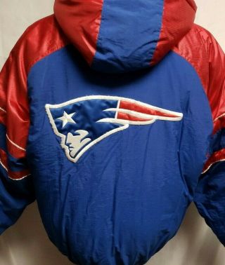 England Patriots Vintage 90s Starter Hooded Logo Nfl Football Coat Men 
