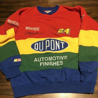Vintage Jeff Gordon Dupont Sweatshirt Nascar 90’s Colorbock Medium Hendrick