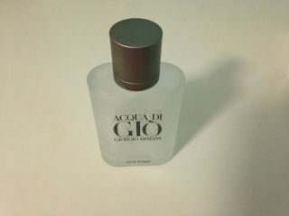 Empty Perfume Bottle Gio By Giorgio Armani Men Eau De Toilette 3.  4 Oz 100 Ml
