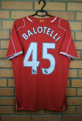 Balotelli Liverpool Jersey Medium 2014 2015 Home Shirt Soccer Football Warrior