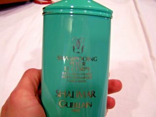 Vintage Guerlain Blue Shampoo Bottle With Silver Trim,  Empty