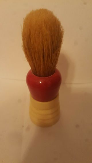 Vintage Ever - Ready Shaving Brush 100 Made In Usa Red And Tan Ribbed