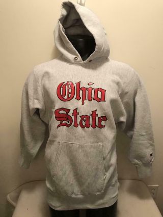 Vintage Ohio State Buckeyes Champion Reverse Weave Hoodie Sweatshirt Mens Large