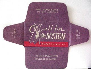 Vintage Call For Mr Boston Terrier Dog De Safety Razor Blade