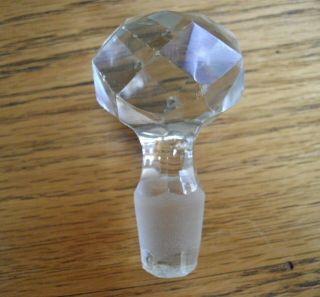 Vintage Clear Glass Crystal Perfume Bottle Stopper Only
