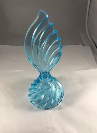 Vintage Baby Blue Glass Perfume Bottle And Stopper.