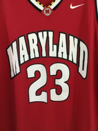 Vintage Nike Elite Maryland Terrapins 23 Basketball Jersey Red Men’s Size Xl