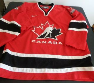 2002 Olympics Team Canada Nike Hockey Jersey Home Stitched Red Xl Gold Medal
