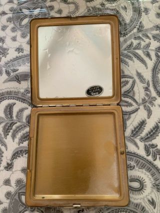 Vintage Compact Vanity Candy Rex Silver Plated Make Up Case Mirror Etched Design