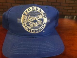 Vintage Memphis State The Game Glued Tag Circle Hat Snapback