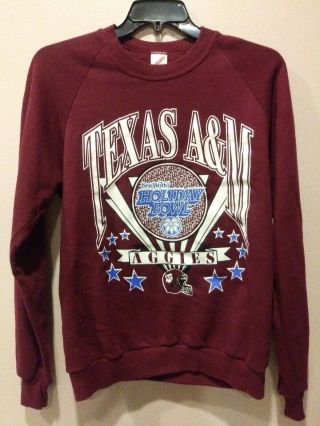 Holiday Bowl Texas A&m Aggies Crewneck Sweatshirt Ncaa Football Size L Usa Made