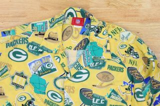 Vintage Green Bay Packers Nfl Football Hawaiian Full Button Shirt Rayon Xl Mens