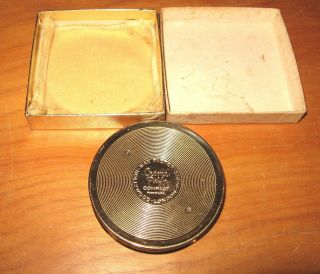 1950 ' s CREME PUFF Compact Mother of Pearl Max Factor London Hollywood 2
