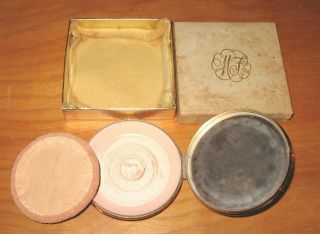 1950 ' s CREME PUFF Compact Mother of Pearl Max Factor London Hollywood 3