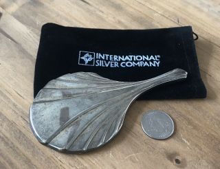 Vintage International Silver Co 5” Purse Hand Mirror Hefty (106.  6g) Silver Plate