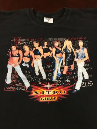 Vintage 90s Wcw Nitro Girls Graphic Adult Hit Girls Wrestling Shirt Sz L